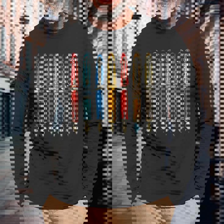 万年筆 熱狂的 コレクター愛好家 レトロ ヴィンテージ インク 長袖Tシャツ 高齢者への贈り物