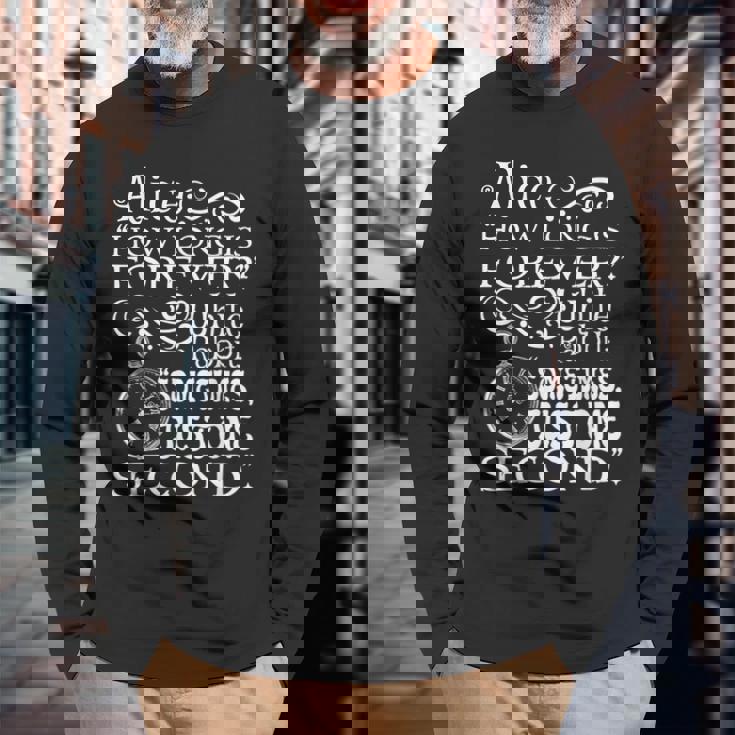 不思議の国の美しいアリス「How Long Is Forever」の引用 長袖Tシャツ 高齢者への贈り物