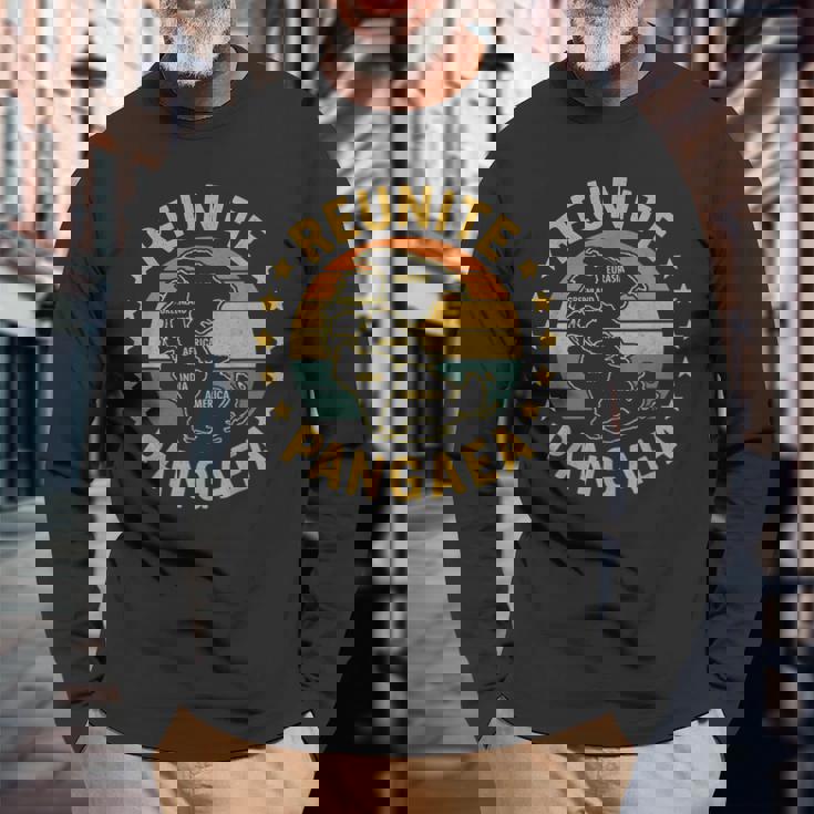 世界地図史 地質学 地球地質学者 再会 パンゲア 長袖Tシャツ 高齢者への贈り物