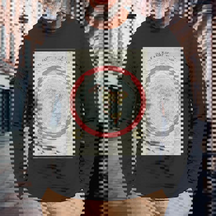 世界標準地図 フラットアースオリジナル 長袖Tシャツ 高齢者への贈り物