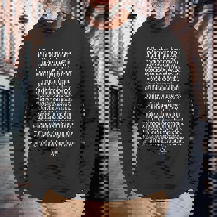 主の祈り マタイ6 長袖Tシャツ 高齢者への贈り物