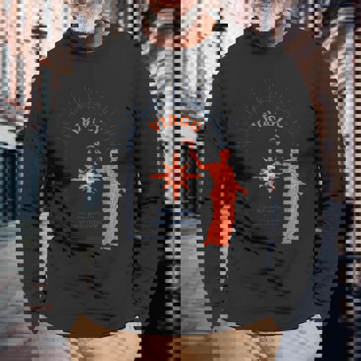 乙女座 星座 9月 8月 誕生日 グラフィックアート 乙女座サイン 長袖Tシャツ 高齢者への贈り物