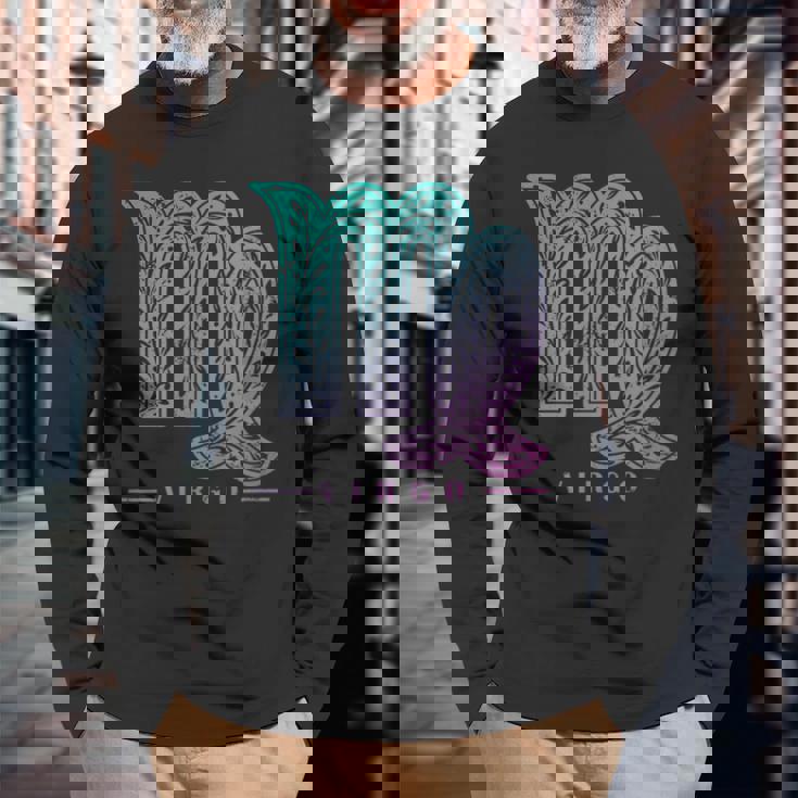 乙女座 星座 観賞用 ヴィンテージ 長袖Tシャツ 高齢者への贈り物