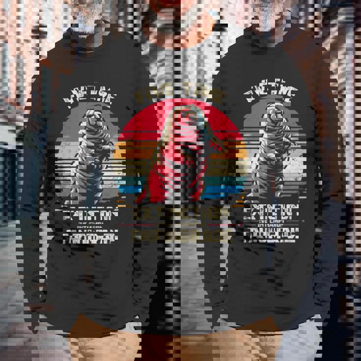 五度絶滅イベントチャンピオン クマムシ生物学者 長袖Tシャツ 高齢者への贈り物