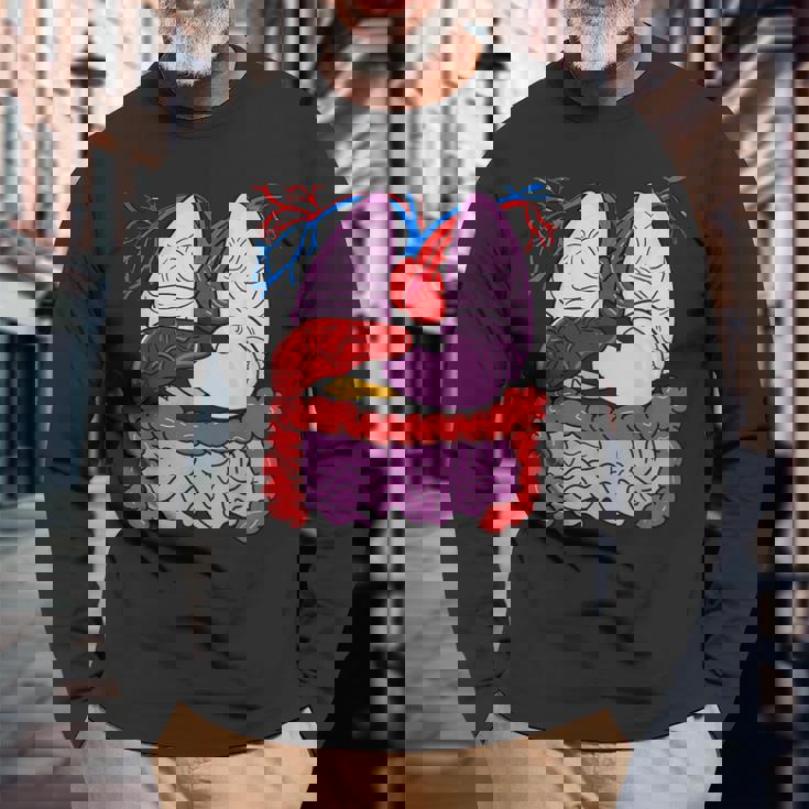 人体の解剖学 長袖Tシャツ 高齢者への贈り物