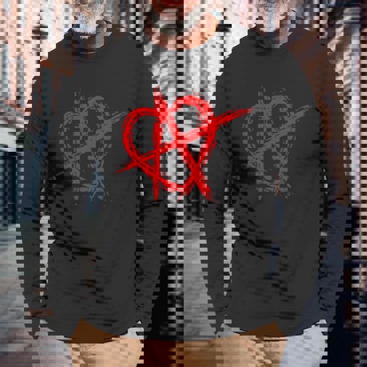 人間関係アナーキー シンボル・ロゴ Ra 恋愛関係アナーキー 長袖Tシャツ 高齢者への贈り物