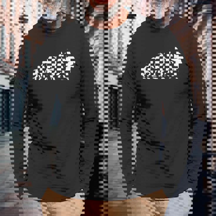 人類の進化 エボリューション 道場 柔道好き 趣味 古武道 柔道家 柔道部 おもしろ 柔道 長袖Tシャツ 高齢者への贈り物