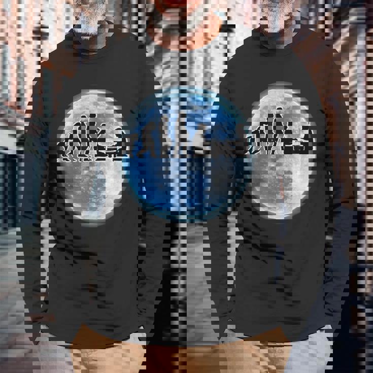 人類の進化 将棋 囲碁 おもしろ グッズ 服 面白いtシャツ 面白い ネタ メンズ 長袖Tシャツ 高齢者への贈り物