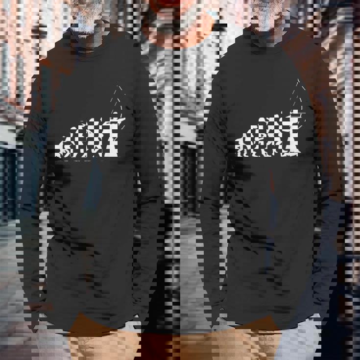 人類の進化 弓道 弓術 弓道好き 騎射 歩射 堂射 弓道部 弓道サークル 古武術 和弓 エボリューション 長袖Tシャツ 高齢者への贈り物