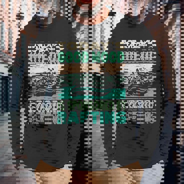 今日のいい気分はラフティングがスポンサー 長袖Tシャツ 高齢者への贈り物