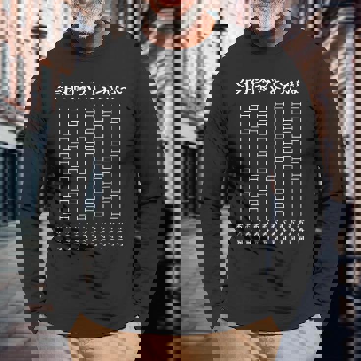 今日何食べようかなー あみだくじの面白ネタ お寿司 あみだくじ ギャグ ジョーク 寿司好き おもしろ 長袖Tシャツ 高齢者への贈り物