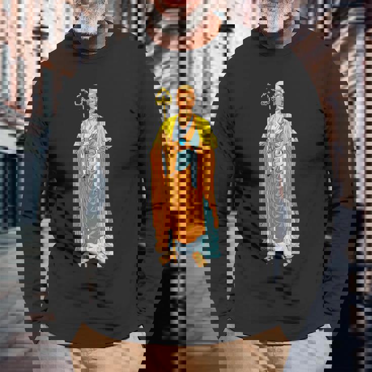 仏教 地蔵菩薩 長袖Tシャツ 高齢者への贈り物