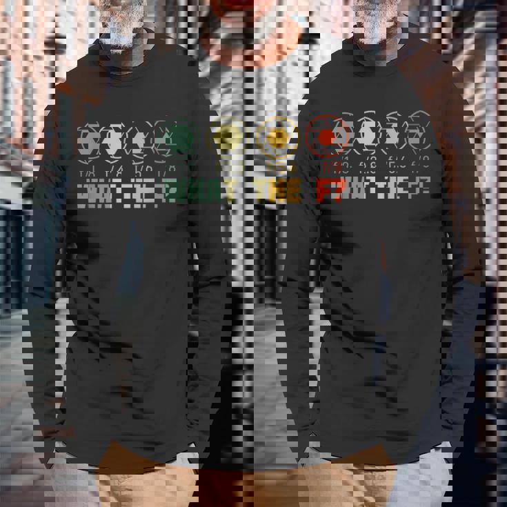 何のf？写真面白い写真家のカメラの絞り 長袖Tシャツ 高齢者への贈り物