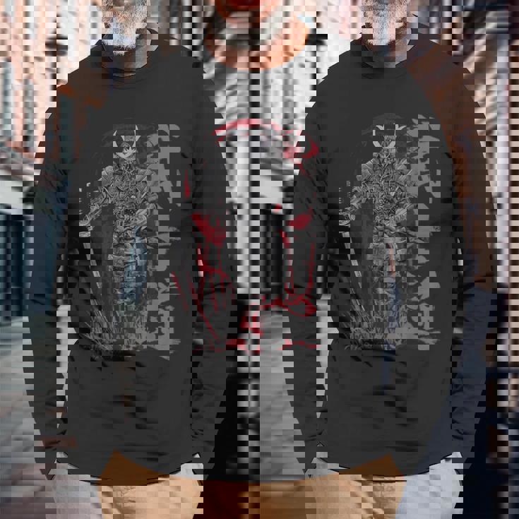 侍 Warrior 武士 長袖Tシャツ 高齢者への贈り物