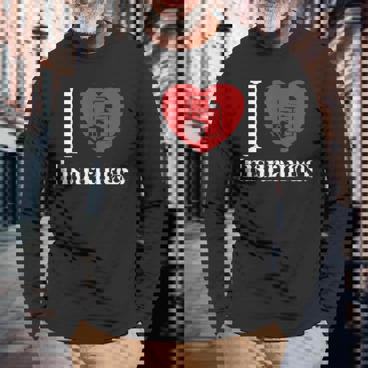 保険大好き 長袖Tシャツ 高齢者への贈り物