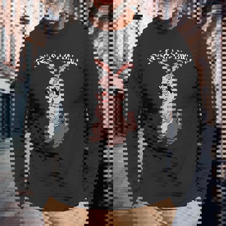 兎 ウサギ メガネ サングラスtay Cool Dog レトロ おもしろ かわいい イラスト 長袖Tシャツ 高齢者への贈り物