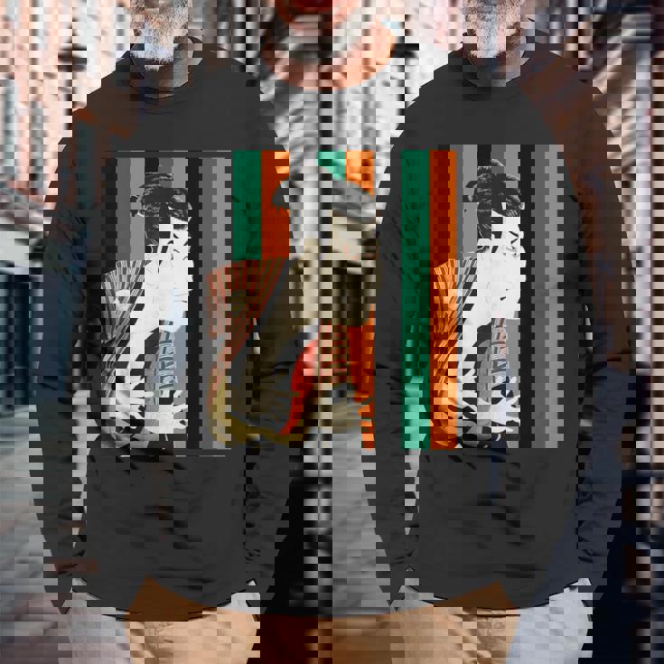 写楽《浮世絵》歌舞伎（定式幕・3色）【日本・世界の名画】日本画 和柄 美術館アート 長袖Tシャツ 高齢者への贈り物