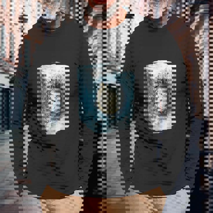 冷凍アンティーク時計のシュールなデザイン 長袖Tシャツ 高齢者への贈り物