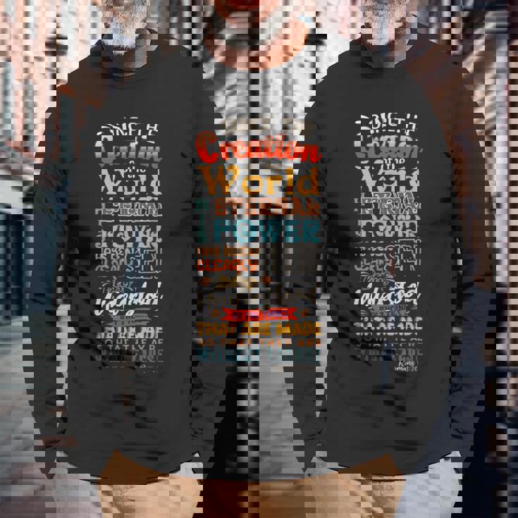 創世記 聖書 神々 創造 教会 イエス・キリスト 長袖Tシャツ 高齢者への贈り物