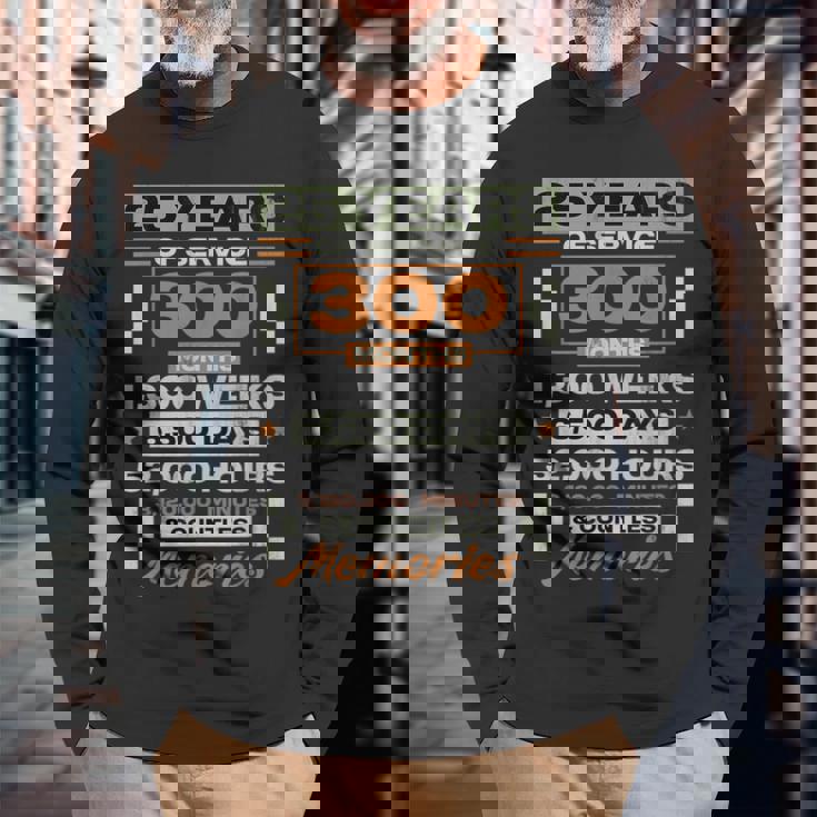 勤続25年 25周年 退職記念 長袖Tシャツ 高齢者への贈り物