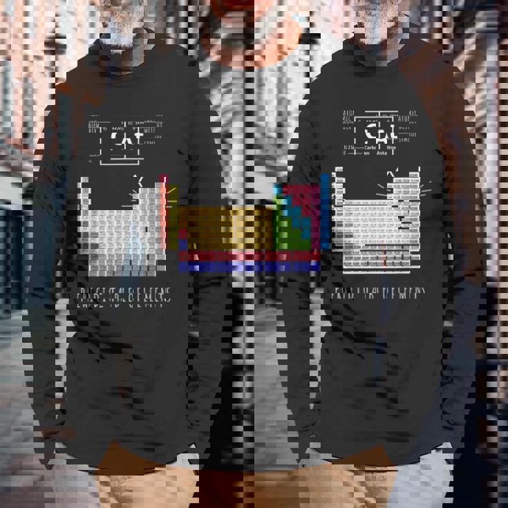 化学猫 元素周期表 長袖Tシャツ 高齢者への贈り物