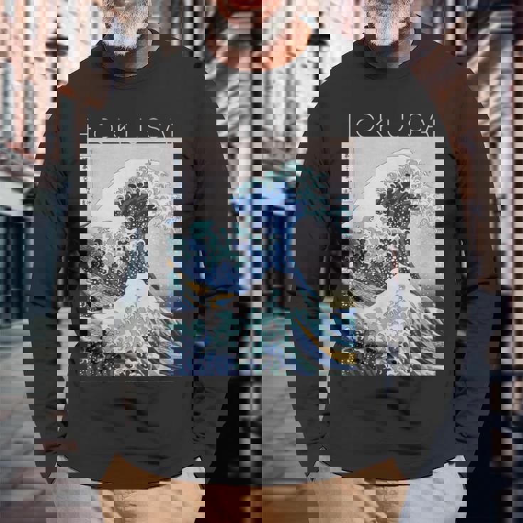 北斎 神奈川沖大波 アーティストのために 長袖Tシャツ 高齢者への贈り物