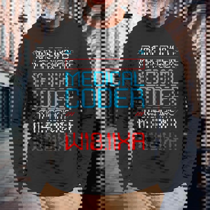 医療請求コーダー 健康情報 ヘルスケア 請求 長袖Tシャツ 高齢者への贈り物