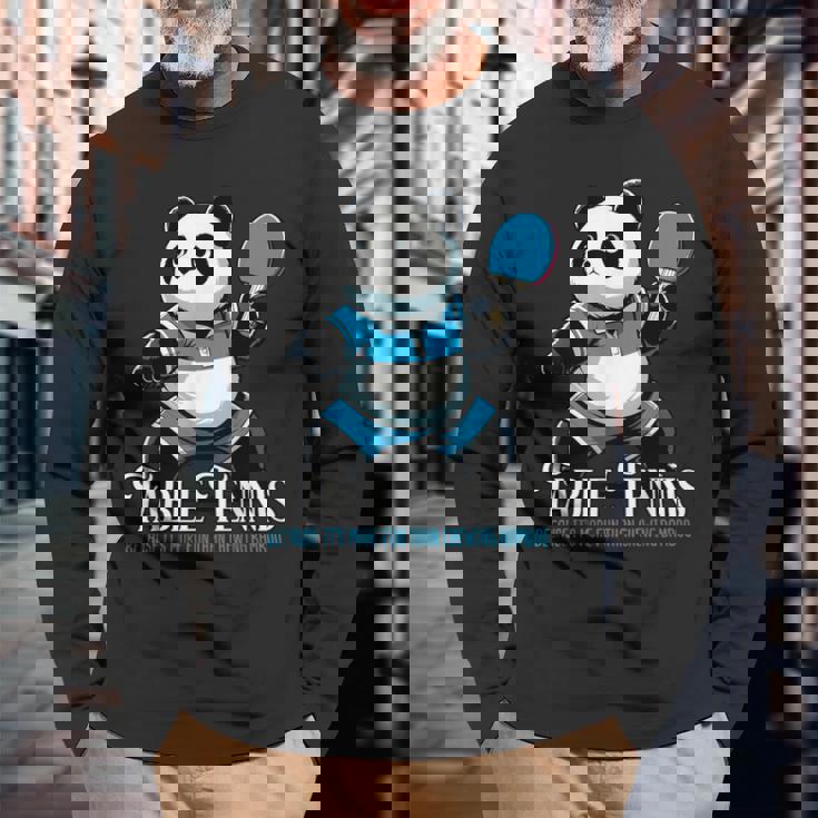 卓球 パンダ 卓球 長袖Tシャツ 高齢者への贈り物