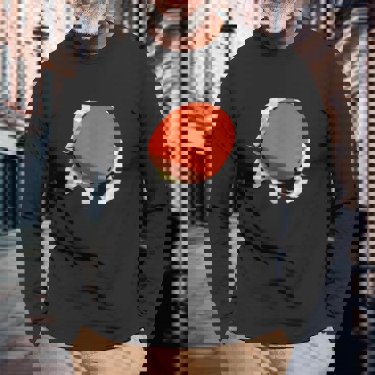 卓球 ラケット 面白いtシャツ ピンポン おもしろ 服 ネタ メンズ 卓球部 おもしろグッズ 大人 子供 長袖Tシャツ 高齢者への贈り物