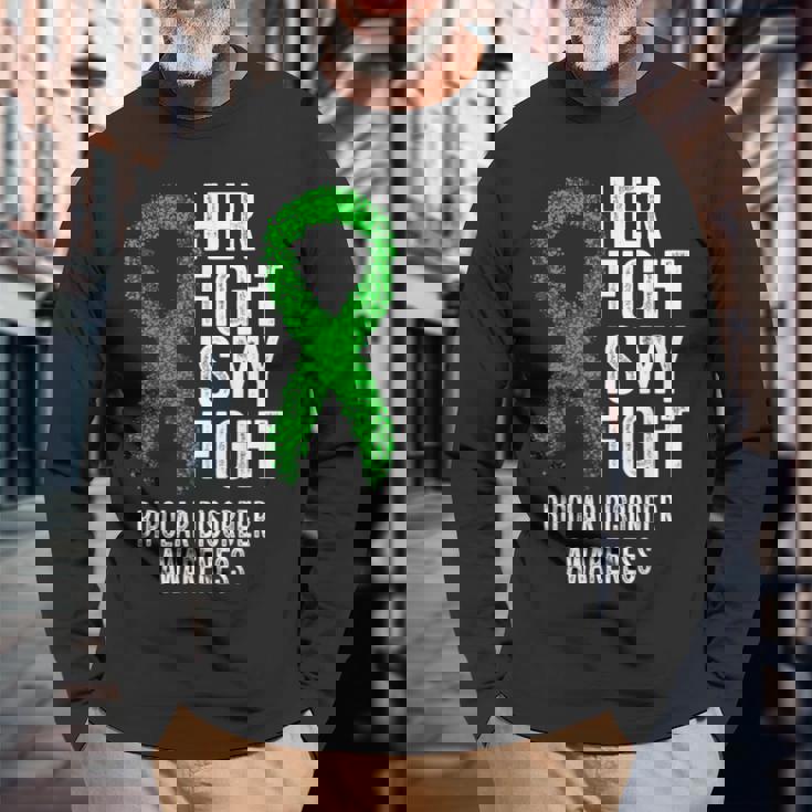 双極性障害彼女の戦いは私の戦い双極性障害 長袖Tシャツ 高齢者への贈り物