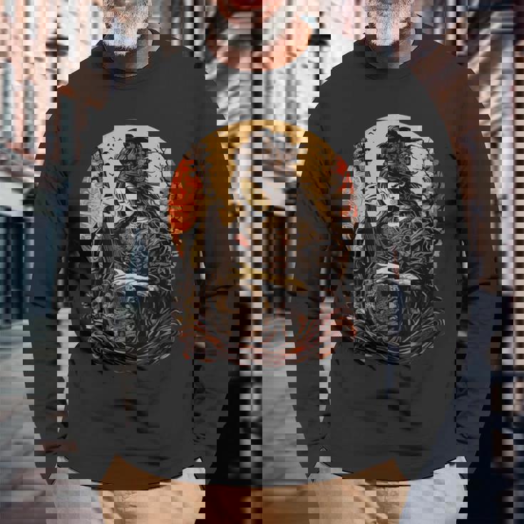 古代日本 神 弁財天 仏事 神 長袖Tシャツ 高齢者への贈り物