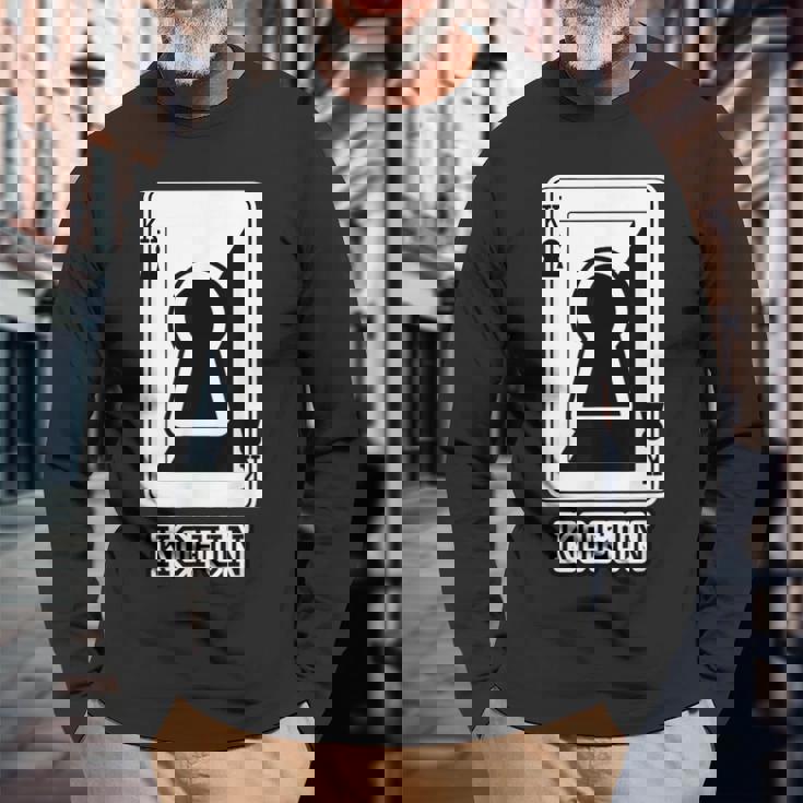 古墳《トランプのキング》パロディ【変なデザイン屋さん】歴史 かわいい イラスト 面白い おしゃれ 長袖Tシャツ 高齢者への贈り物