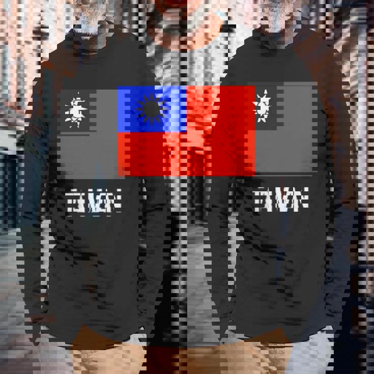 台湾 台湾の国旗 長袖Tシャツ 高齢者への贈り物
