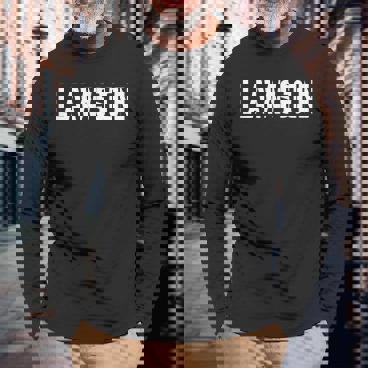 名 ローソン テキスト アパレル クラウン ホワイト テキスト 長袖Tシャツ 高齢者への贈り物