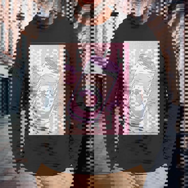 和桃アルコールソフトドリンク 桃 長袖Tシャツ 高齢者への贈り物