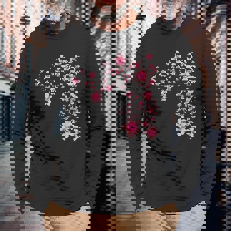 咲く桜 日本 桜 花 喜び 長袖Tシャツ 高齢者への贈り物