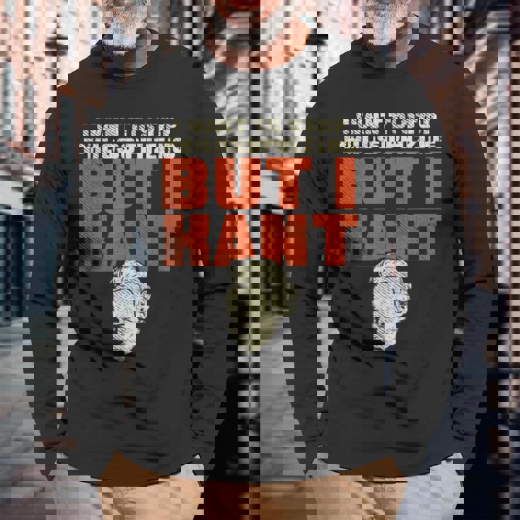 哲学するのやめたいけど俺カント、面白い哲学者 長袖Tシャツ 高齢者への贈り物