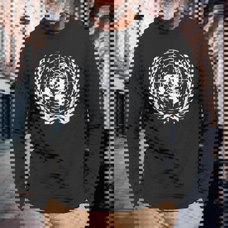 国連国旗 長袖Tシャツ 高齢者への贈り物