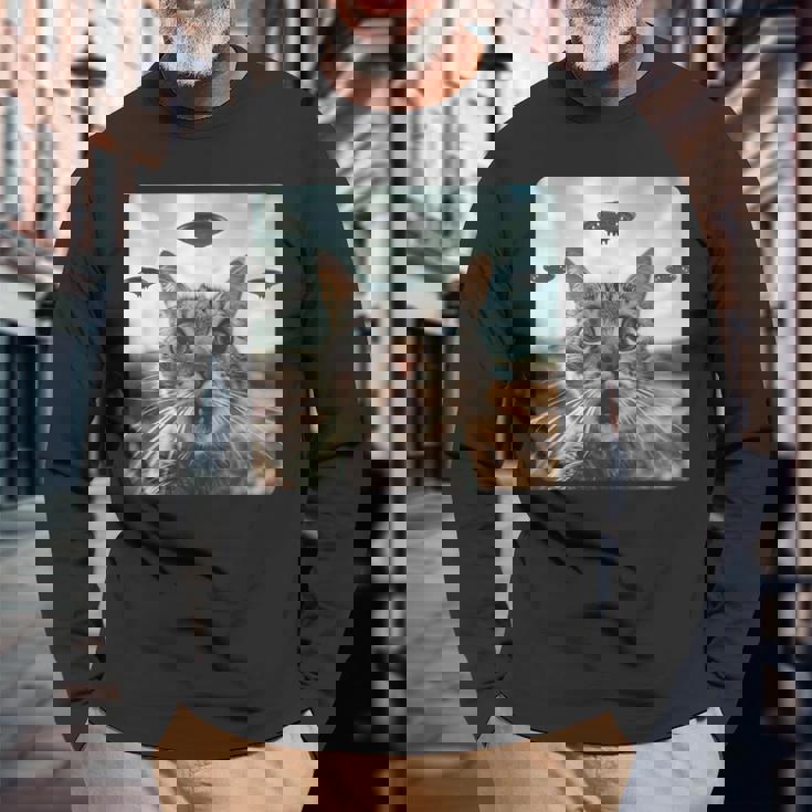 地球外との出会い 長袖Tシャツ 高齢者への贈り物