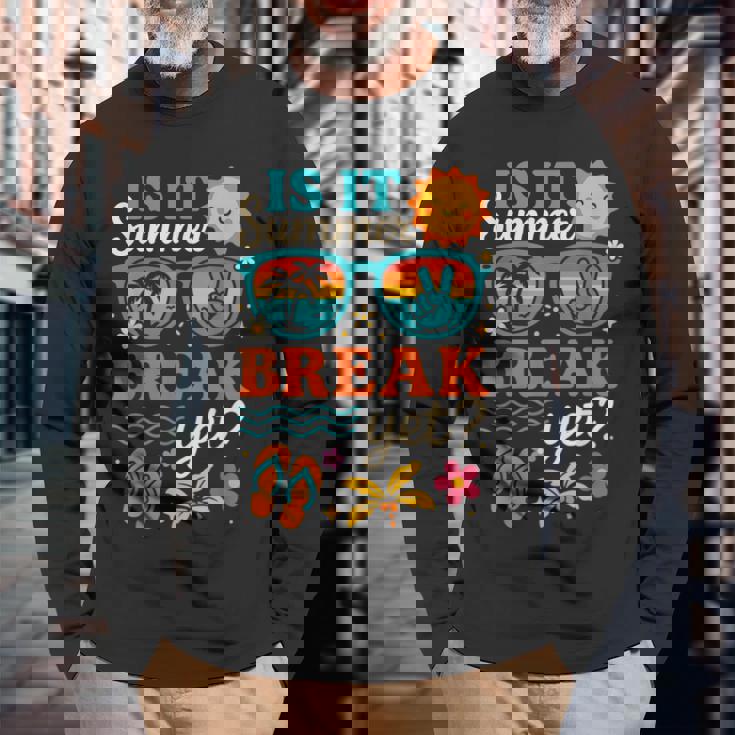 夏休みなのに、学校教師休暇の最終日 長袖Tシャツ 高齢者への贈り物