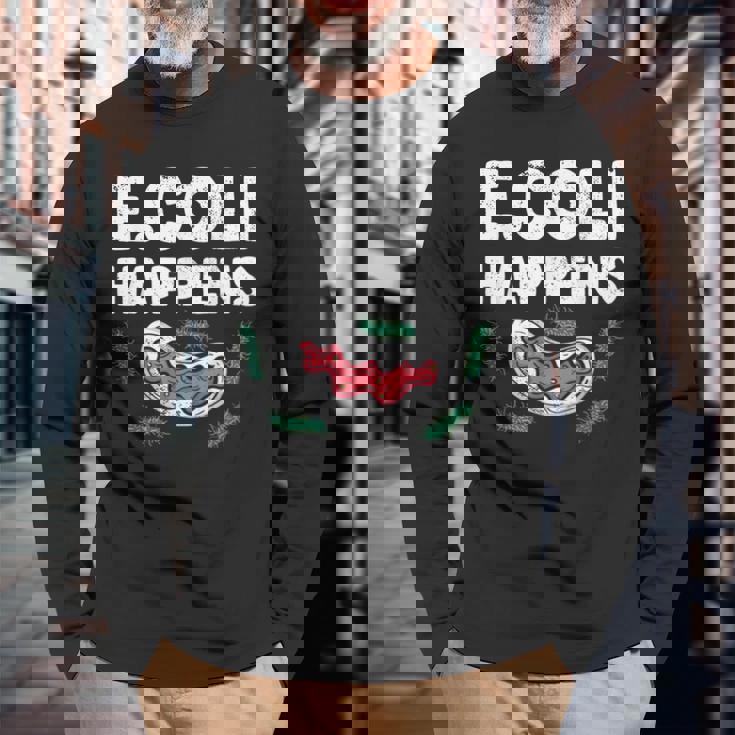 大腸菌で起こる細菌微生物学細菌学 長袖Tシャツ 高齢者への贈り物