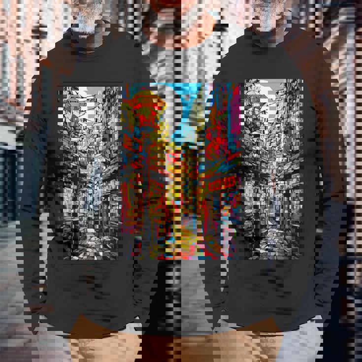 大阪シティポップ ステンドグラス 和美 長袖Tシャツ 高齢者への贈り物