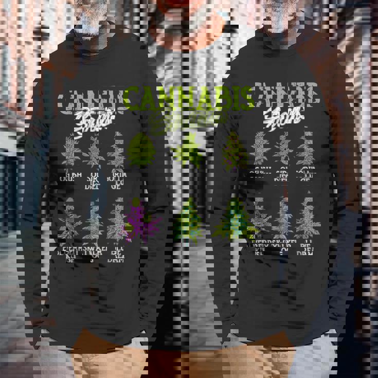 大麻株 雑草 大麻 マリファナ 長袖Tシャツ 高齢者への贈り物