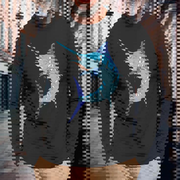 太刀魚 スポーツ フィッシング カジキ カジキ ビルフィッシュ ホビー 長袖Tシャツ 高齢者への贈り物