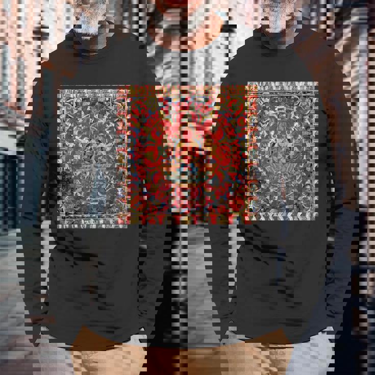 太陽神スーリヤ チベット仏教 タンカ 曼荼羅 仏教 長袖Tシャツ 高齢者への贈り物