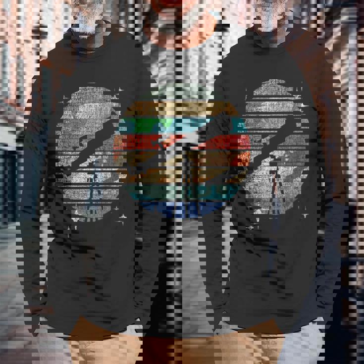 太陽系惑星 望遠鏡 天文学 科学ファン 長袖Tシャツ 高齢者への贈り物