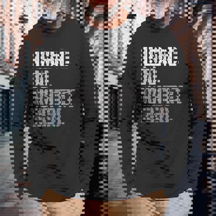 夫 お父さん 建築家 面白い 建築 ヴィンテージ 長袖Tシャツ 高齢者への贈り物