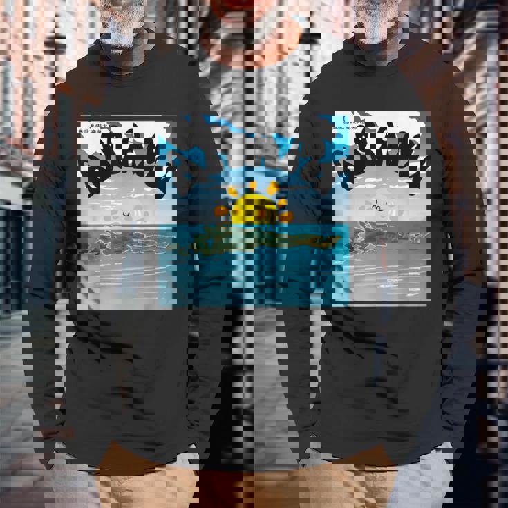 奄美大島 日本 奄美大島 日本 長袖Tシャツ 高齢者への贈り物