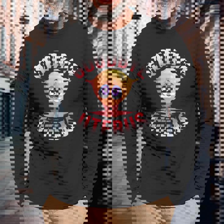 子宮摘出術 子宮摘出花 長袖Tシャツ 高齢者への贈り物