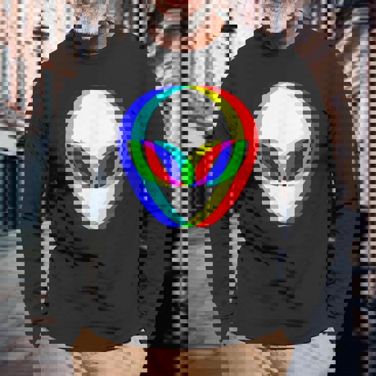 宇宙人 Alien Head うちゅうじん 長袖Tシャツ 高齢者への贈り物